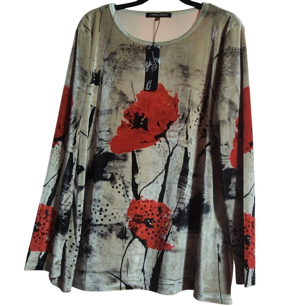 Compliments Floral Blouse Size M - New with‎ Tags